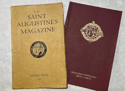 A photograph of some School Magazines.